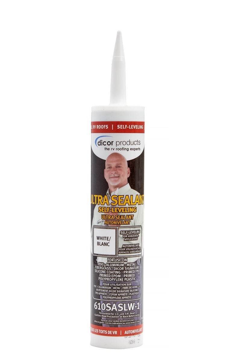 Dicor 610SASLW-1 Self-Leveling Ultra Sealant System - 10.1 Oz, White, High Performance, Non-Yellowing, Fast Curing, Durable, Highly Compatible, UV Stabilized - Image 1